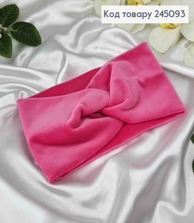 Повязка мягкий велюр, Малинового цвета, 23,5*11см, ручная работа 275063 фото