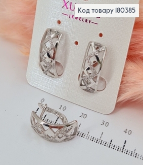 Серьги Деловые с камешками родованное   Xuping 180385 фото