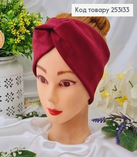 Повязка мягкая замша, Баклажанового цвета, 26*9,5см, ручная работа 275045 фото