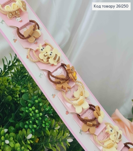 Набор детских резинок с пчелками и бантиками, пастельные тона, 20шт/наб. 261250 фото 1