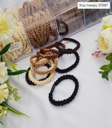 Резинка-шнурок плетеная 5см, Пастельных цветов в ассортименте 253187 фото 1