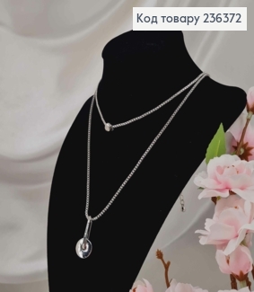 Біжутерія на шию подвійна, з Бусиною та підвіскою, 47+8см, Fashion Jewelry 236372 фото