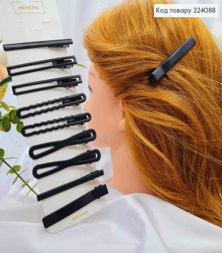 Заколка стрела металл 8см Черная матовая РАЗНАЯ  в ассорт. 224088 фото 1