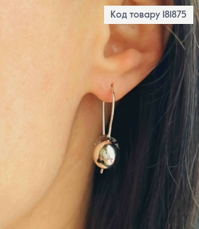 Серьги родованные ажурная "Шарик" (9мм), длина 2,8см, французская застежка, XUPING 181875 фото