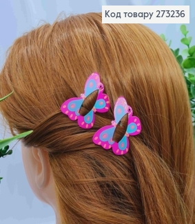 Заколки Тик-Так детские "БАБОЧКИ", разноцветные, 2шт/уп 273236 фото