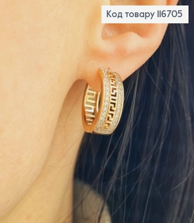 Серьги кольца Версаче, в камнях, диаметр 2см, Xuping 18K 116705 фото