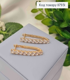Серьги стрелы с Блестящими камешками, 3,2см, английская застежка, Xuping 18K 117931 фото