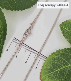 Ланцюжок срібного кольору, довжина 45см,сталь Stainless Steel 240664 фото