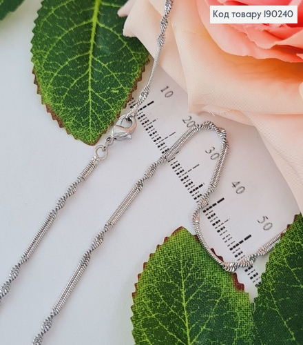 Цепочка родированая комбинированое плетение 1мм, длина 47см, Xuping 190240 фото 1