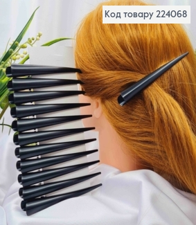 Заколка стрела "Клюв", Черного цвета, качественный глянцевый, 13см. 224068 фото