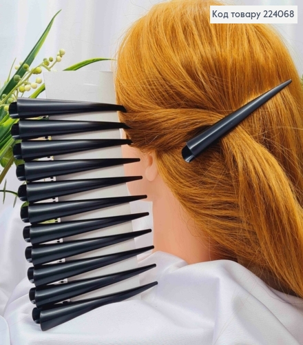 Заколка стрела "Клюв", Черного цвета, качественный глянцевый, 13см. 224068 фото 1