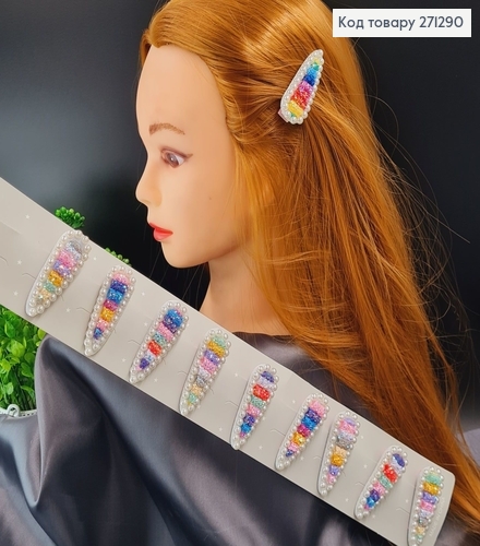 Заколка ток так детская с жемчужинами 10шт / уп 271290 фото 1