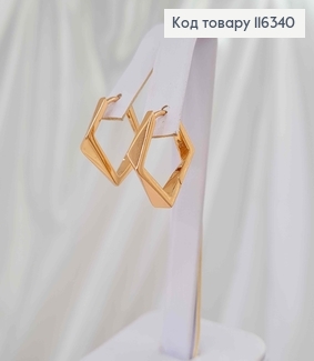 Серьги кольца 1,5см, Многогранные Xuping 18K 116340 фото