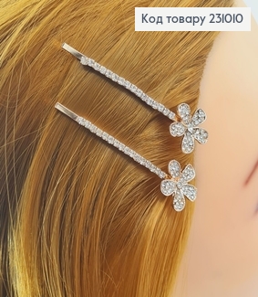 Заколка невидимка металл Цветочек 2 шт / уп. цена за уп. 231010 фото