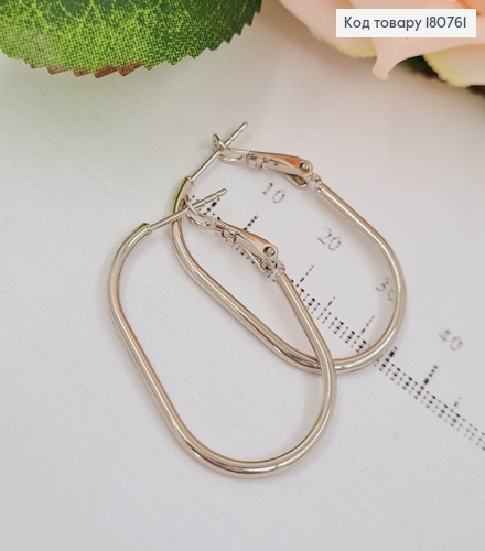 Сережки родированые Овалы, 3,5см, Xuping 180761 фото 1