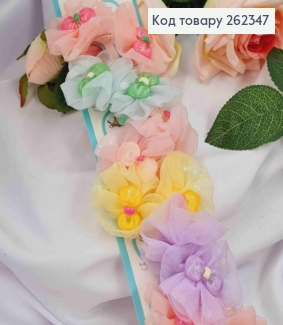 Набор резинок (20шт) БАНТИК-ЦВЕТОК с Бантиком (5,5см), резинка 2,5см, цвета в ассортименте 262347 фото