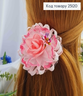 Резинка Бант рожевий 8 см, ручна робота Україна 25120 фото