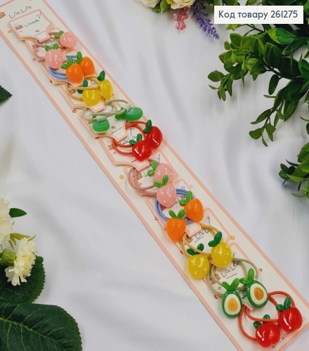 Набор детских резинок (20шт) ФРУКТИ в ассортименте, тонкие, диаметр 3,5см. 261275 фото 1