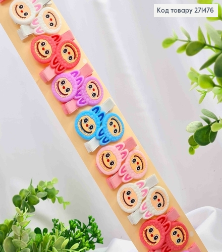 Набор заколок стрела (20шт), LABUBU, Яркие цвета, заколка 4,5см, лабубу 2,5*3см 271476 фото 1