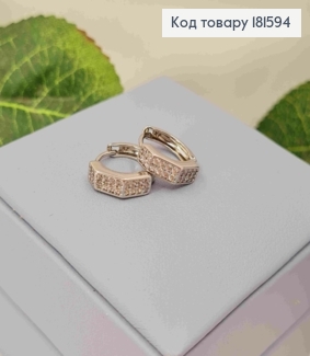 Серьги кольца украшены Блестящими камешками, диаметр 1,5см, Xuping 181594 фото