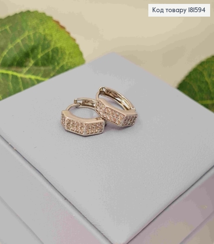 Серьги кольца украшены Блестящими камешками, диаметр 1,5см, Xuping 181594 фото 1