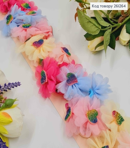 Набор детских резинок с фатином, Сердце в цветных каминциях, 20 шт/наб. 261264 фото 1