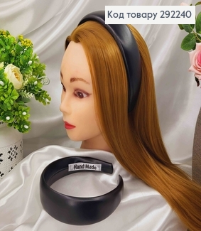 Обруч  широкий 4см , ЕКОшкіра, колір ЧОРНИЙ, ручна робота, Україна 292240 фото