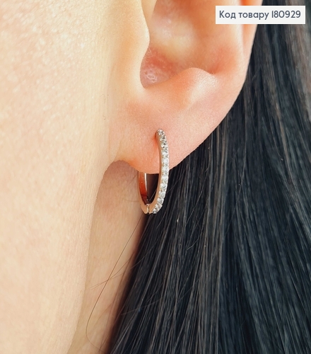 Сережки кільця в камінцях діам. 1,3см Xuping 18K 180929 фото 2