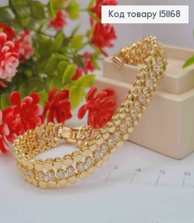 Браслет украшен Блестящими камешками, 17+2см, Xuping 18K 151168 фото