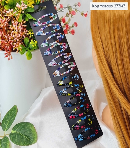 Заколки Тік-так 5 см, "Хіпі" мигдалевидна форма, 12 шт/уп.  273143 фото 1