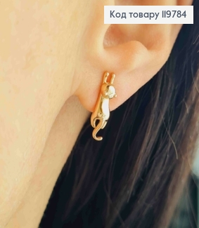 Серьги гвоздики "Котики", размер 1,7 см, Xuping 18K 119784 фото