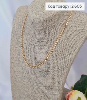 Цепочка ПАНЦИРНОЕ плетение с Монетками по всей длине, длина 45+5см, Xuping 18K 121605 фото