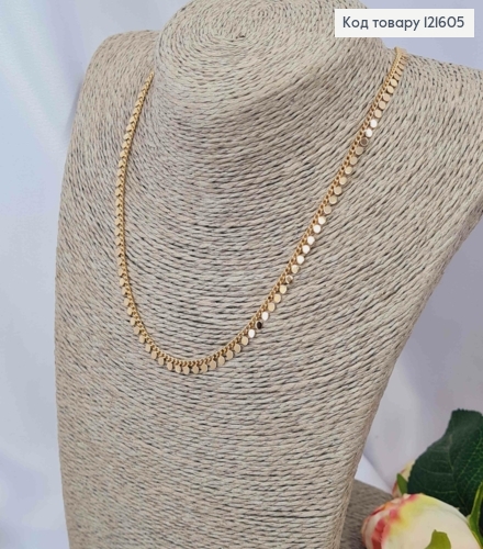 Цепочка ПАНЦИРНОЕ плетение с Монетками по всей длине, длина 45+5см, Xuping 18K 121605 фото 1