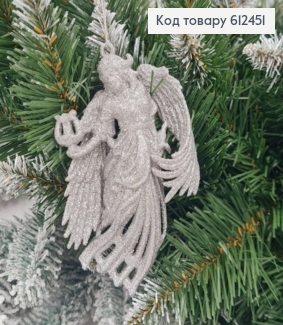 Новорічна фігура Блиск Янгол з арфою СРІБЛО, 12*7см, Україна 612451 фото