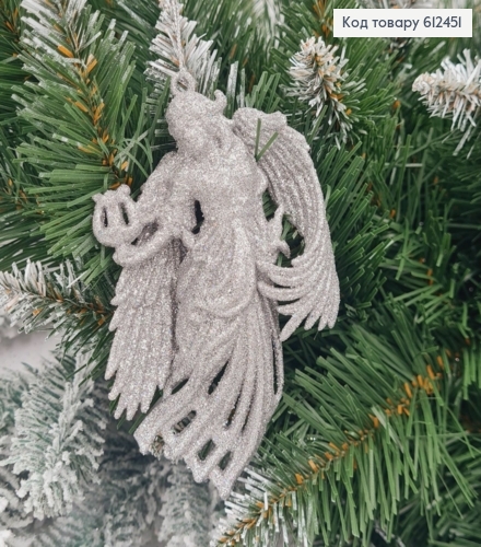 Новорічна фігура Блиск Янгол з арфою СРІБЛО, 12*7см, Україна 612451 фото 1