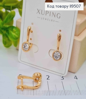 Сережки з Блискучим каменем, 1,6см, англійська застібка, Xuping 18K 119507 фото
