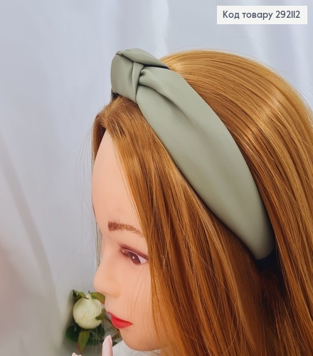 Обруч Чалма, екокожа, цвет модный зеленый, изготовитель Украина 292112 фото 1