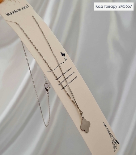 Цепочка якорное плетение, с подвесочкой Цветочком, 45см, сталь Stainless Steel 240337 фото 2