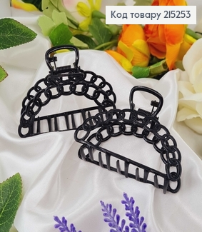 Краб металл дуга черный глянцевый Цепочка 7,5см 215253 фото