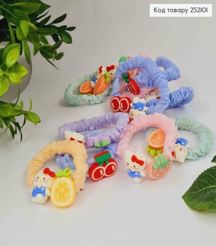 Резинка детская, жатка фатиновая, цвета в ассорт. с Хэллоу Китти и фруктами 252101 фото 1