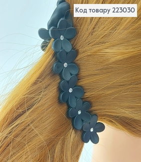 Заколка банан Цветочек каучук с камнями 9,5 см 223030 фото