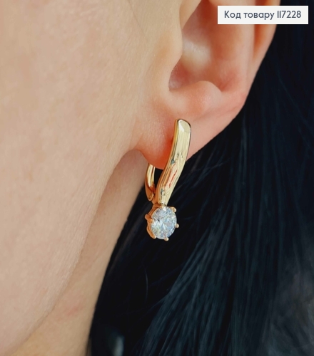 Серьги "Смелость", английская застежка, длина 2,4см, XUPING 18K 117228 фото 3