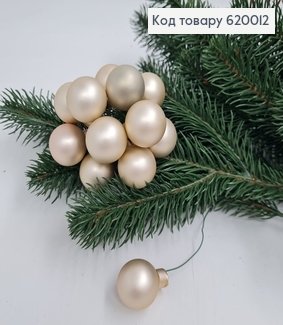 Веточка из стеклянных шариков матовая пудра 2,5 см 12 шт. 620012 фото