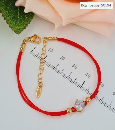 Браслет червона нить 17+3см з камушками,Xuping 18K 150594 фото 1