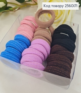 Резинка микрофибра Китай 4 см №2 30 шт/уп с люрексом 2560171 фото