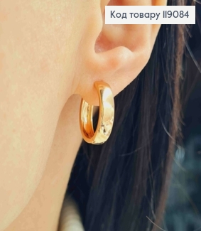 Серьги кольца Классические, ширина 0,5см, диаметр 1,8см, Xuping 18K 119084 фото