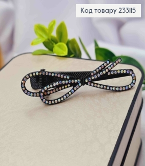 Набор: Заколка стрела (2шт/уп), "БАНТИК" украшена перламутровыми камнями, 5,5см, черного цвета. 233115 фото