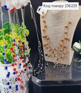 Прикраси на шиє Набір підвіска з стіклярусом 45 +5 та сережки 236225 фото