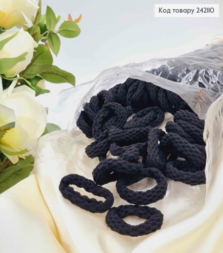 Резинка фактурная, 3,5см, черного цвета 242110 фото 1