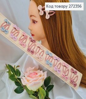 Заколка тік так дитяча з бантиком в асорт. 20шт/уп. 272356 фото